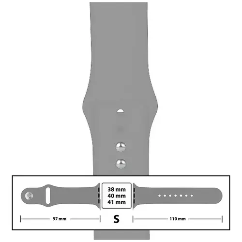 MR3_116119 Ремінець силіконовий для apple watch 38, 40, 41 mm розмір s (26) light сірий PRC