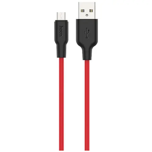 MR3_118279 Кабель usb hoco x21 plus silicone micro 3a 2 m чорний, червоний HOCO