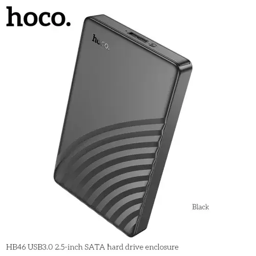 MR4_144030 Корпус для ssd диска hoco hb46 usb3.0 2.5-inch sata hard drive enclosure 6tb чорний HOCO