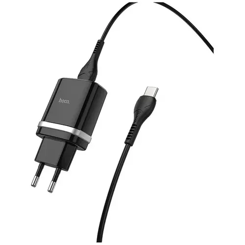 MR3_116422 Мережевий зарядний пристрій hoco c12q smart qc3.0 3a 18w 1usb, кабель type-c чорний HOCO