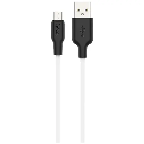 MR3_118286 Кабель usb hoco x21 plus silicone micro 2.4a 1 m чорний, білий HOCO