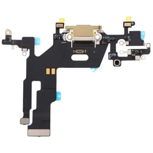 MR3_114069 Шлейф iphone 11 з роз`ємом заряджання, аудіо та мікрофоном жовтий PRC