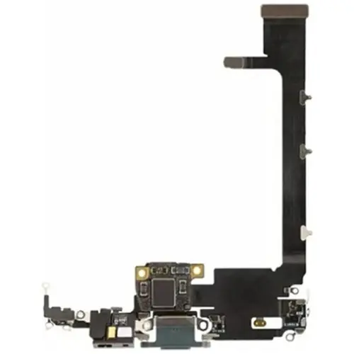 MR3_114079 Шлейф iphone 11 pro max з роз`ємом заряджання, аудіо та мікрофоном зелений PRC