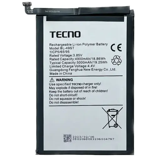 MR3_123755 Акумулятор телефона для tecno spark 10, spark 10c, spark 10 pro, spark 20, spark 20c (bl-49st), (тех. пак) PRC