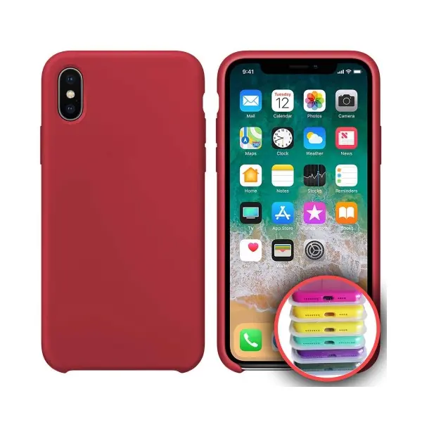 MR4_3247 Чохол silicone case full copy для iphone x, xs (36) rose червоний 