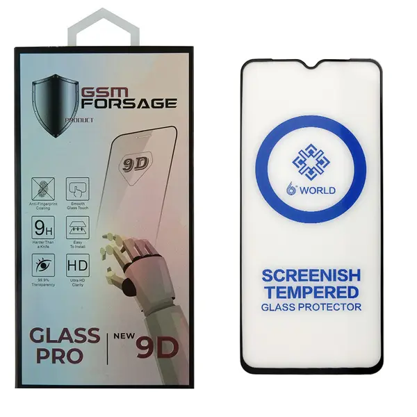 MR1_108011 Захисне скло premium tempered glass для tecno spark 8p, spark 8t, infinix hot 11 чорний PRC