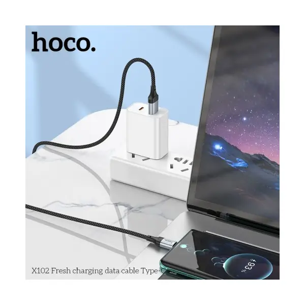 MR4_58468 Кабель hoco x102 fresh charging data cable type-c 1 m, чорний HOCO