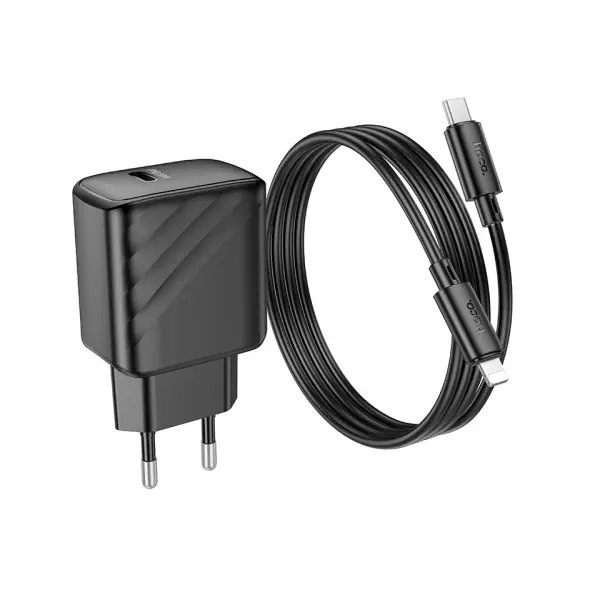 MR4_132383 Мережевий зарядний пристрій hoco cs22a value single port pd30w charger set (c to ip), чорний HOCO