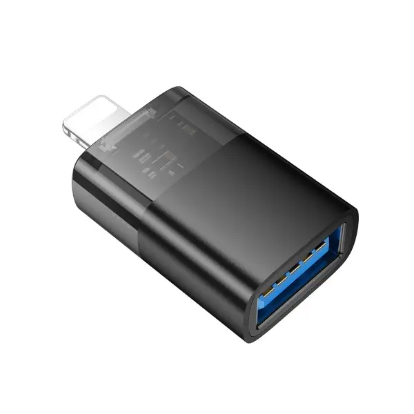 MR4_152315 Перехідник otg hoco ua36 ip male to usb female otg transparent adapter HOCO