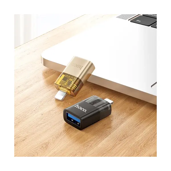 MR4_152315 Перехідник otg hoco ua36 ip male to usb female otg transparent adapter HOCO