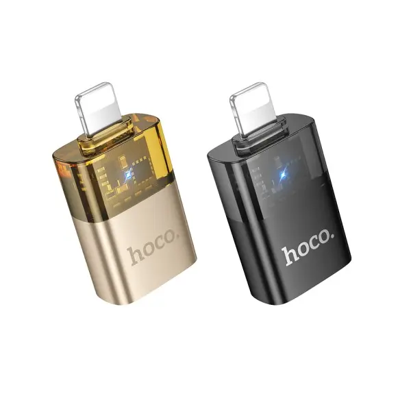 MR4_152315 Перехідник otg hoco ua36 ip male to usb female otg transparent adapter HOCO