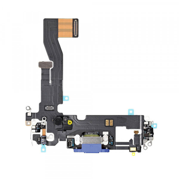 MR3_117624 Шлейф телефона для iphone 12 mini з роз'ємом зарядки, аудіо та мікрофоном синій PRC