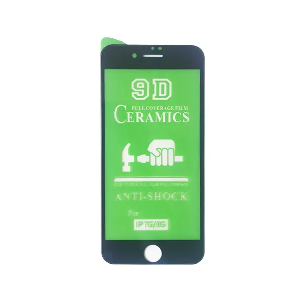 MR4_8816 Захисне скло ceramic для iphone 7, 8, se 2020, чорний (тех. пак) 