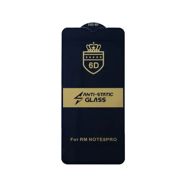 ЗАХИСНЕ СКЛО 6D ANTI-STATIC ДЛЯ REDMI NOTE 8 PRO, ЧОРНИЙ (ТЕХ. ПАК)