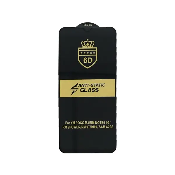 MR4_5985 Захисне скло 6d anti-static для redmi 9, чорний (тех. пак) 