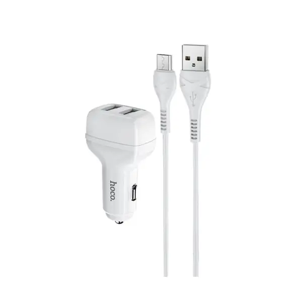 АВТОМОБІЛЬНИЙ ЗАРЯДНИЙ ПРИСТРІЙ 4IN1 HOCO Z36 LEADER 2USB, 2,4A + CABLE MICRO, ЧОРНИЙ
