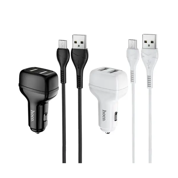 АВТОМОБІЛЬНИЙ ЗАРЯДНИЙ ПРИСТРІЙ 4IN1 HOCO Z36 LEADER 2USB, 2,4A + CABLE MICRO, ЧОРНИЙ