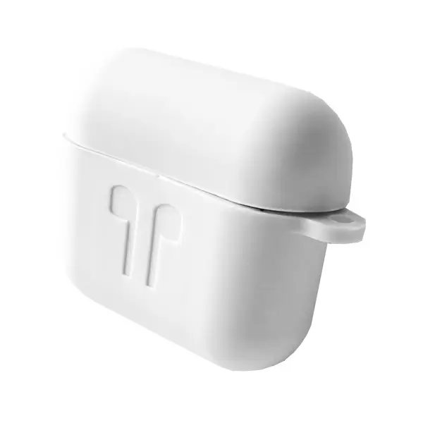 MR4_17194 Чохол для airpods 3 силіконовий 2mm logo 2in1 (+ карабин) (тех. пак), білий 