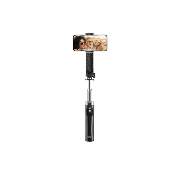 МОНОПОД XO SS11 FOUR LEGGED REINFORCED STAND BLUETOOTH SELFIE STICK 100CM, ЧОРНИЙ