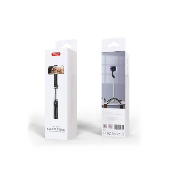 МОНОПОД XO SS11 FOUR LEGGED REINFORCED STAND BLUETOOTH SELFIE STICK 100CM, ЧОРНИЙ