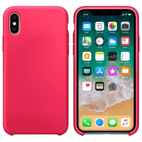 MR1_81012 Чохол silicone case для iphone x, xs, оригінал червоний raspberry SILICONE CASE