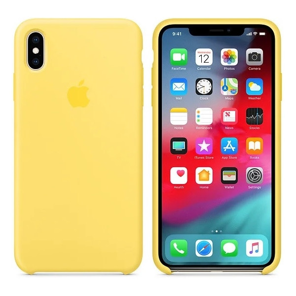 MR1_80856 Чехол silicone case для iphone xs max, оригинал canary желтый SILICONE CASE