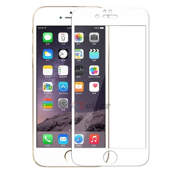 MR1_81362 Захисне скло 5d для iphone 6, 6s (4.7) біла рамка 5d (0.26mm) PRC