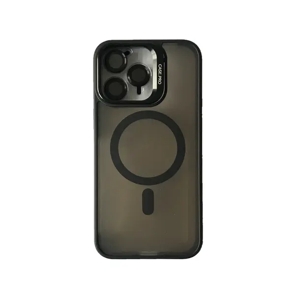 MR4_19938 Чохол case pro matte fortable camera lens magsafe для iphone 12 pro max, чорний 