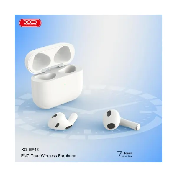 MR4_18855 Навушники бездротові xo ef43 bluetooth headset (with wireless charging function), білий 