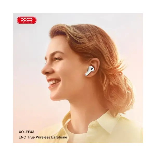 НАВУШНИКИ БЕЗДРОТОВІ XO EF43 BLUETOOTH HEADSET (WITH WIRELESS CHARGING FUNCTION), БІЛИЙ