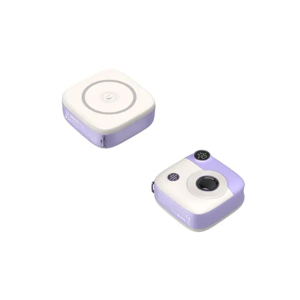ЗОВНІШНІЙ АКУМУЛЯТОР POWER BANK XO PR223 MAGNETIC SUCTION FAST CHARGING 10 000MAH ФІОЛЕТОВО-БІЛИЙ