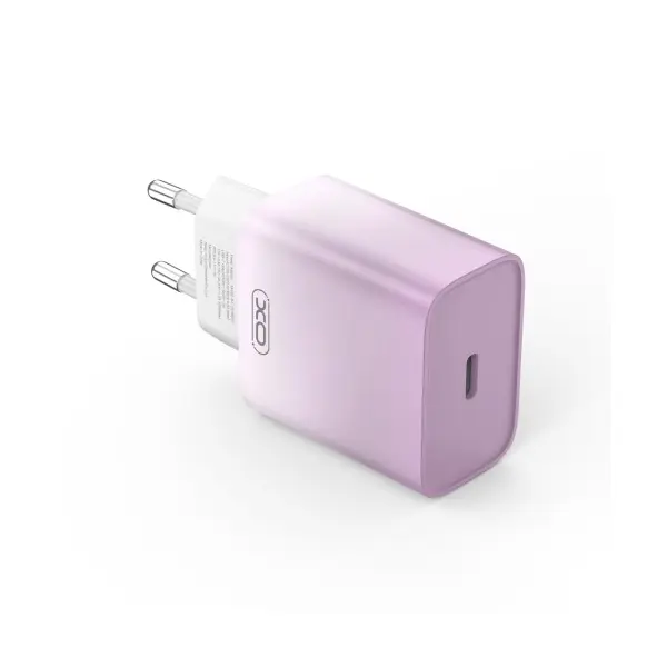 МЕРЕЖЕВИЙ ЗАРЯДНИЙ ПРИСТРІЙ XO CE18 (EU) PD30W TYPE-C FAST CHARGING CHARGER ФІОЛЕТОВИЙ