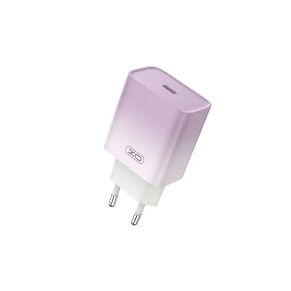 МЕРЕЖЕВИЙ ЗАРЯДНИЙ ПРИСТРІЙ XO CE18 (EU) PD30W TYPE-C FAST CHARGING CHARGER ФІОЛЕТОВИЙ