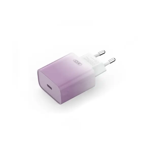 МЕРЕЖЕВИЙ ЗАРЯДНИЙ ПРИСТРІЙ XO CE18 (EU) PD30W TYPE-C FAST CHARGING CHARGER ФІОЛЕТОВИЙ