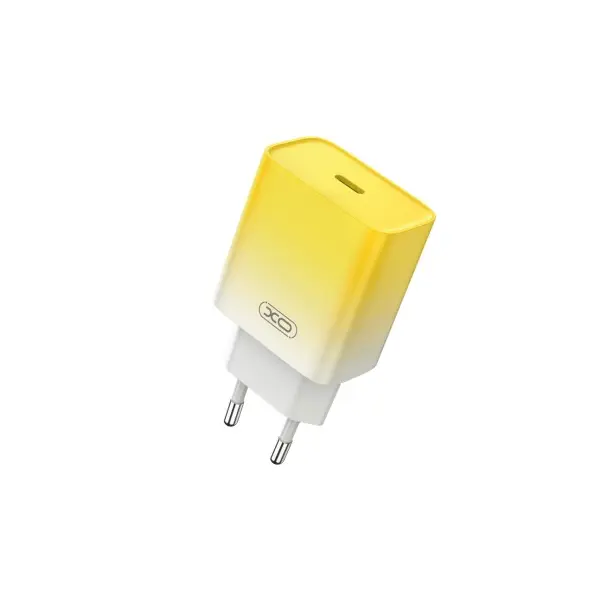 МЕРЕЖЕВИЙ ЗАРЯДНИЙ ПРИСТРІЙ XO CE18 (EU) PD30W TYPE-C FAST CHARGING CHARGER ЖОВТИЙ