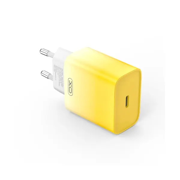 МЕРЕЖЕВИЙ ЗАРЯДНИЙ ПРИСТРІЙ XO CE18 (EU) PD30W TYPE-C FAST CHARGING CHARGER ЖОВТИЙ