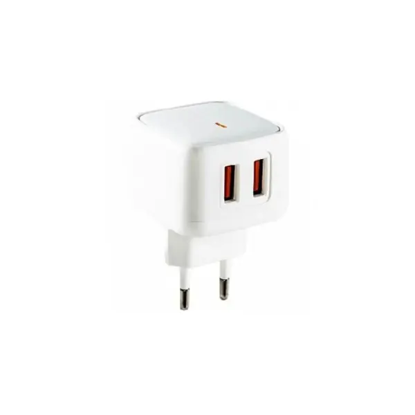 МЕРЕЖЕВИЙ ЗАРЯДНИЙ ПРИСТРІЙ XO L61 12W 2USB PORT 2.4A CHARGER WITH LIGHTNING CABLE, БІЛИЙ