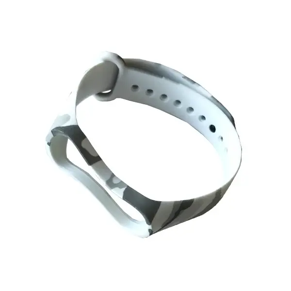 MR4_23664 Ремінець для xiaomi mi band 3, 4 camouflage, білий-сірий 