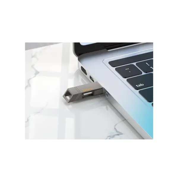 ФЛЕШ-НАКОПИЧУВАЧ USB-A, C HOCO UD14 CLEVER USB3.2 TYPE-C MINI FLASH DRIVE 128GB METAL, СІРИЙ