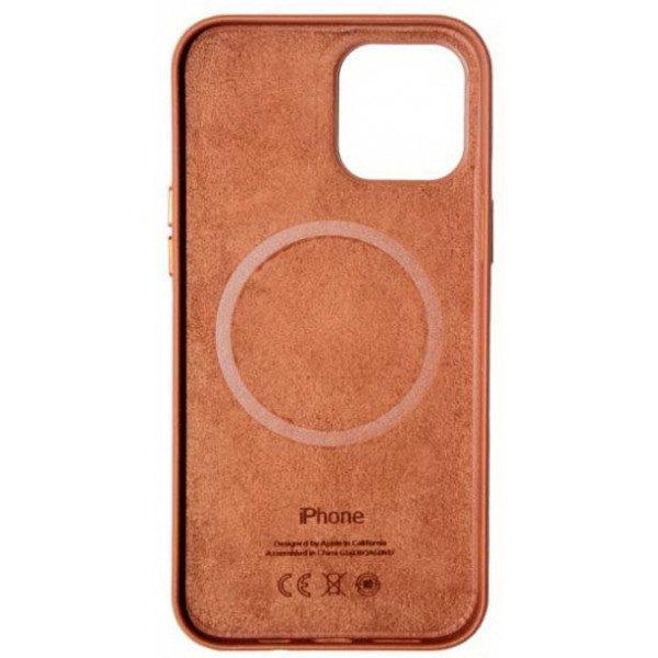 MR1_82518 Чохол leather case для iphone 12 pro max з magsafe коричневий LEATHER