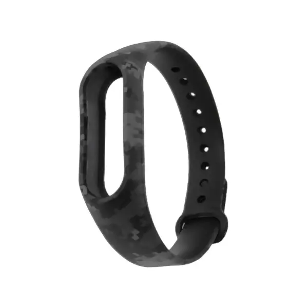 MR4_30431 Ремінець для xiaomi mi band 3, 4 camouflage pixel, чорний-сірий 