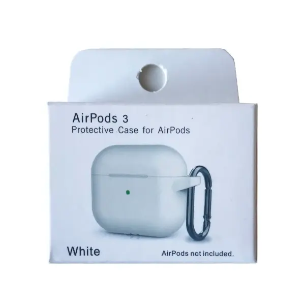 MR4_33124 Чохол для airpods 3 silicone slim (+ карабин) new box, білий 