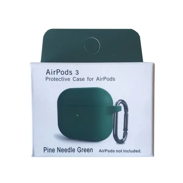 MR4_33202 Чохол для airpods 3 silicone slim (+ карабин) new box pine needle зелений 