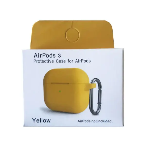 MR4_33205 Чохол для airpods 3 silicone slim (+ карабин) new box жовтий 