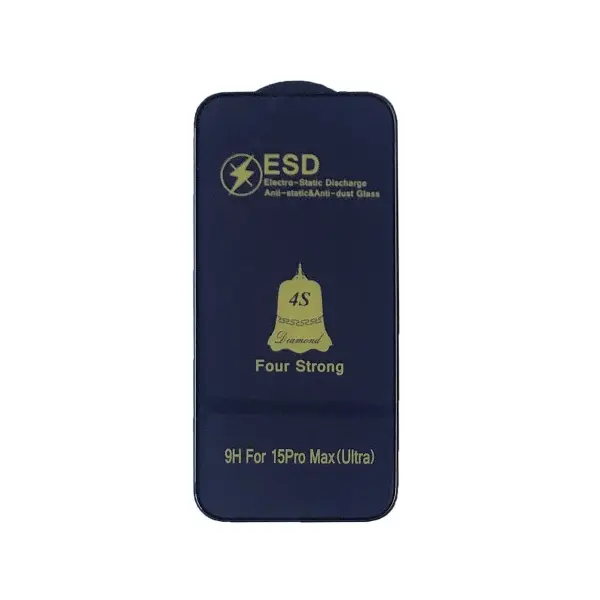 MR4_33761 Захисне скло esd 4s anti-static для iphone 15 pro max, чорний (тех. пак) 