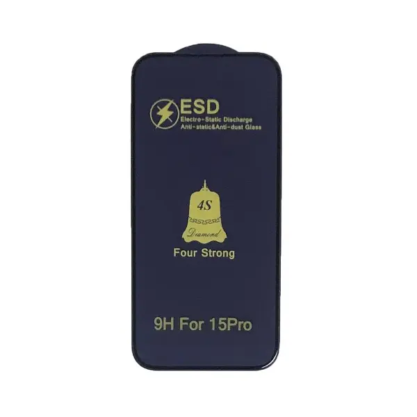 ЗАХИСНЕ СКЛО ESD 4S ANTI-STATIC ДЛЯ IPHONE 15 PRO, ЧОРНИЙ (ТЕХ. ПАК)