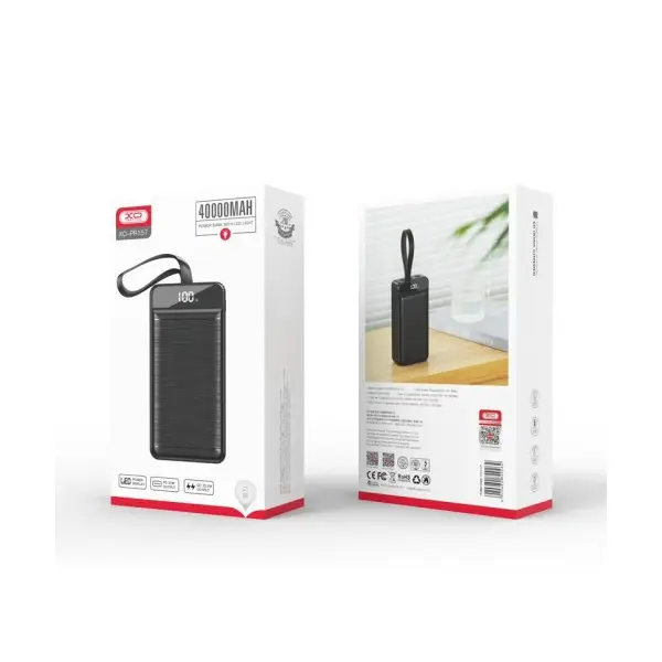 MR4_29901 Зовнішні акумулятори power bank xo pr157 fast-charging pd20w, qc22.5w 40 000mah, чорний 