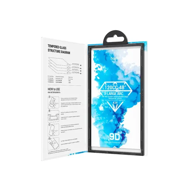 MR4_30968 Захисне скло hoco a34 9d large arc dustproof для iphone xs max, 11 pro max, чорний 