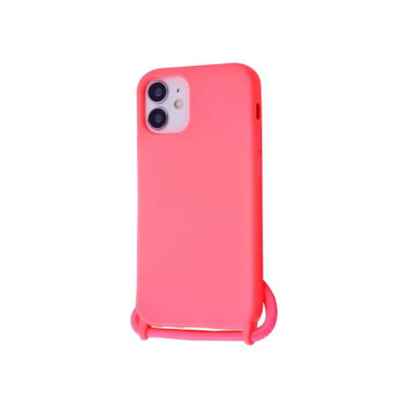 MR1_83738 Чохол lanyard case для iphone 12 mini зі шнурком bright рожевий LANYARD CASE