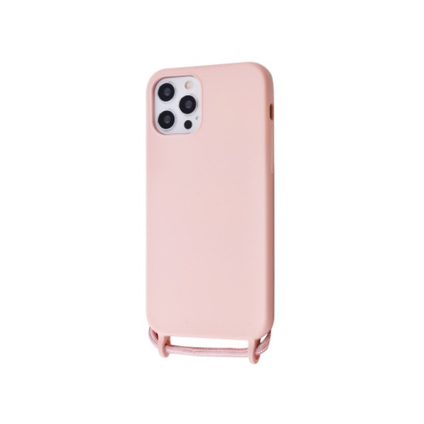 MR1_83743 Чохол lanyard case для iphone 12 mini зі шнурком рожевий sand LANYARD CASE